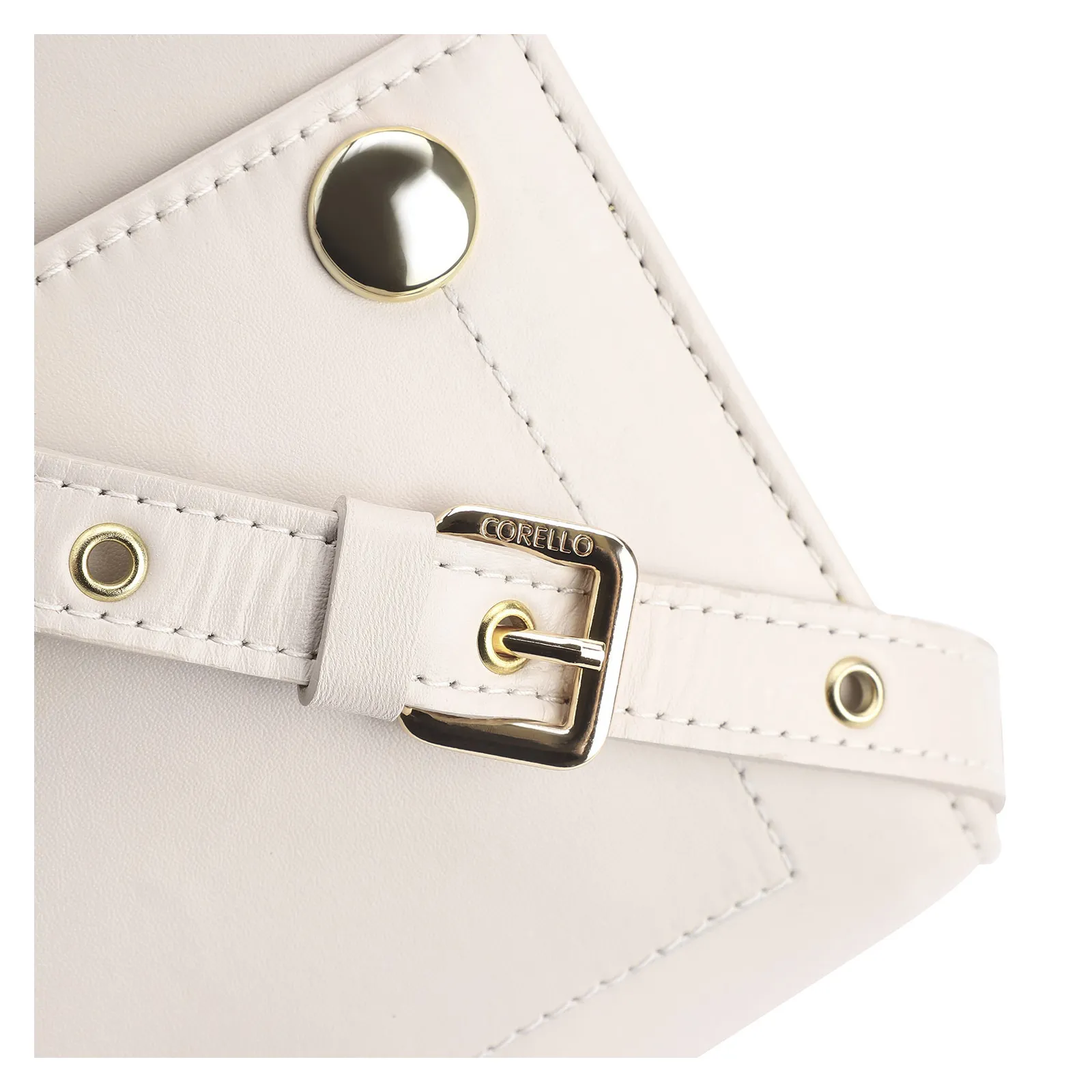Bolsa Transversal Couro Off White