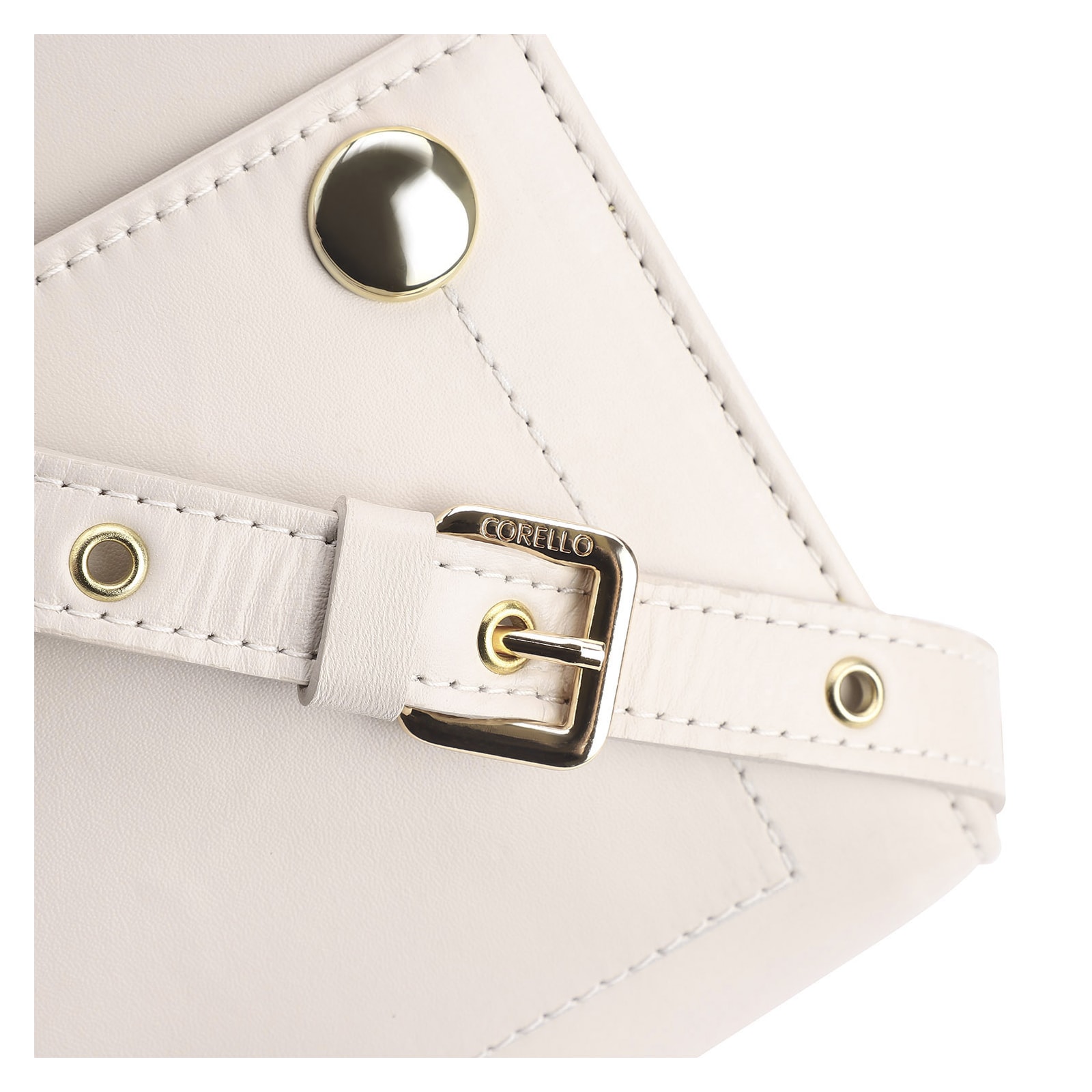 Bolsa Transversal Couro Off White