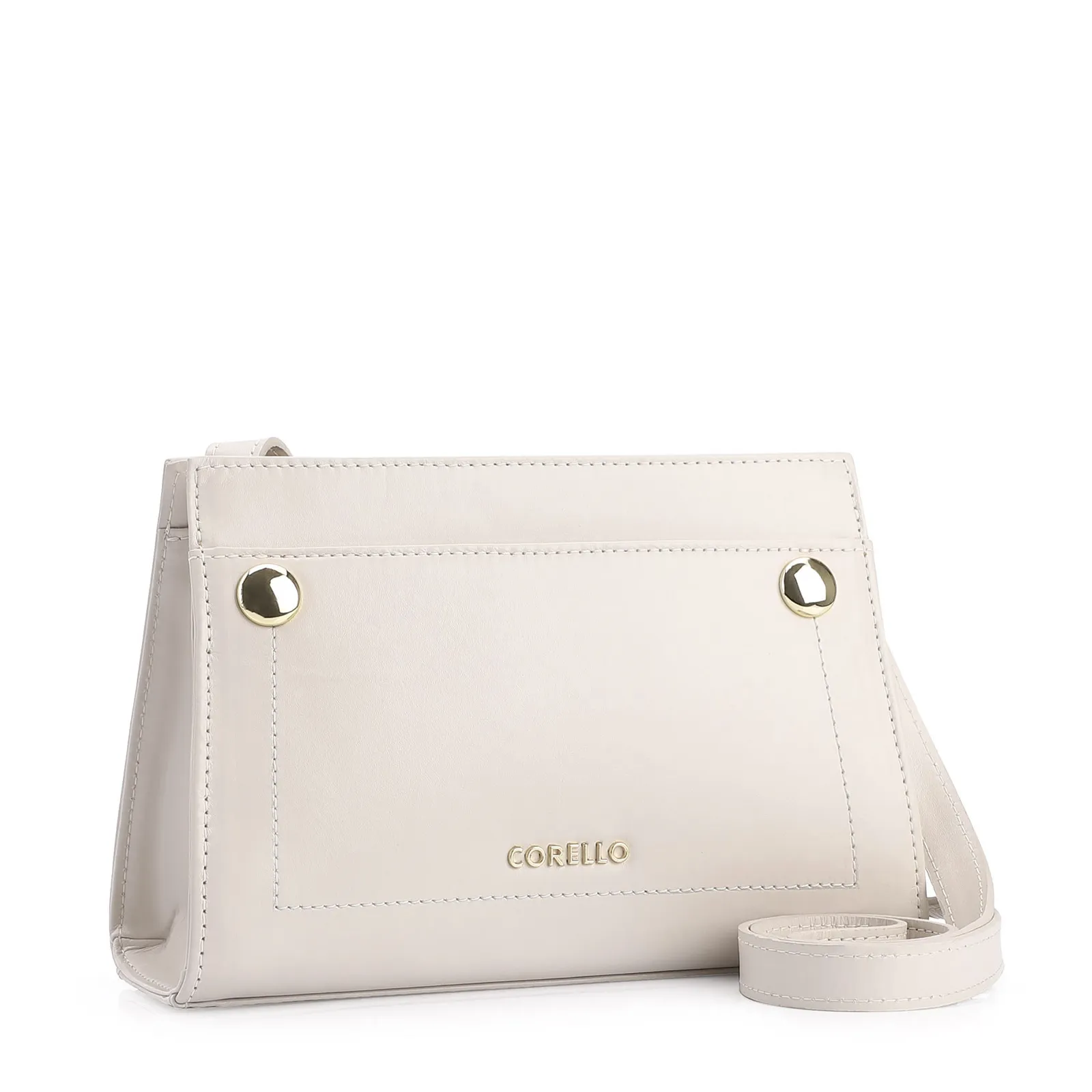 Bolsa Transversal Couro Off White