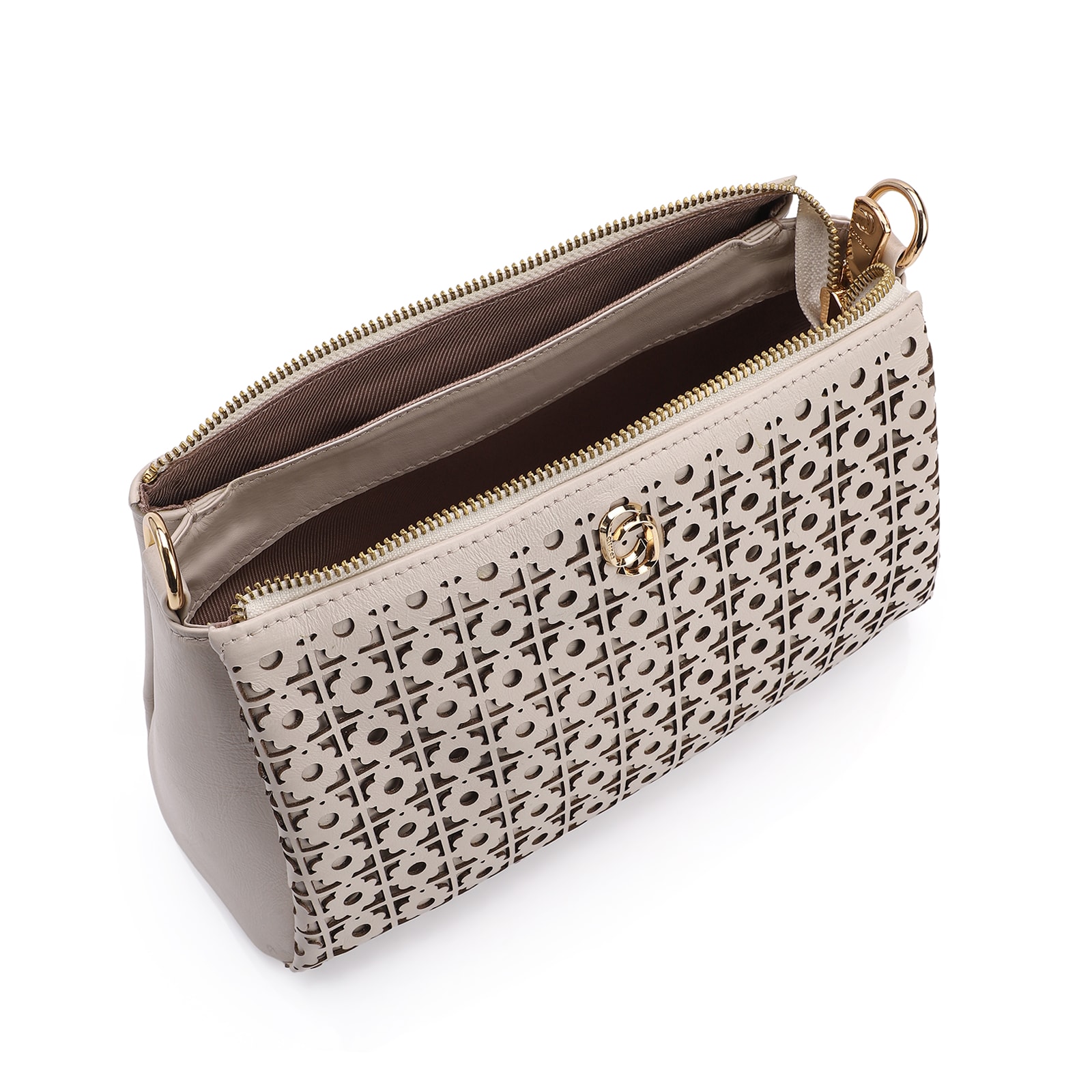 Bolsa Transversal Couro Off White