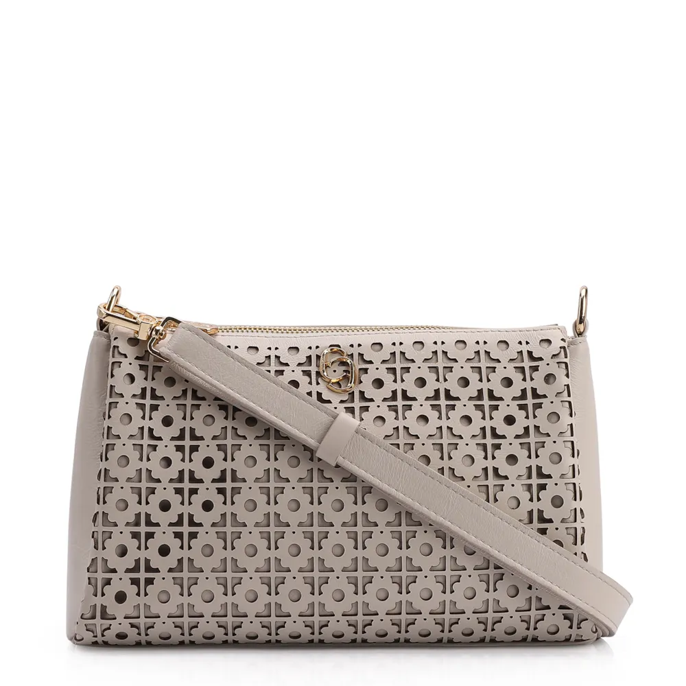 Bolsa Transversal Couro Off White