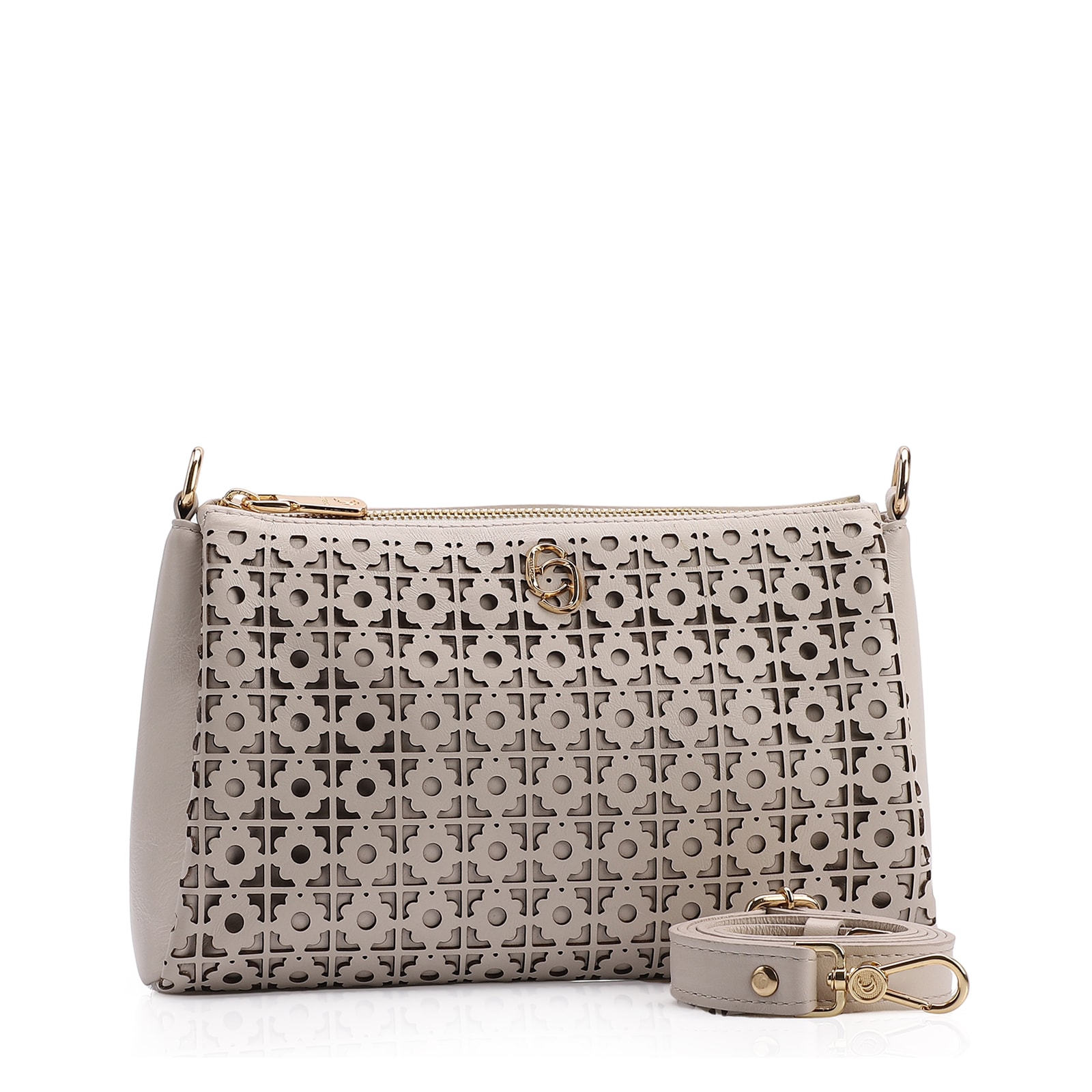 Bolsa Transversal Couro Off White