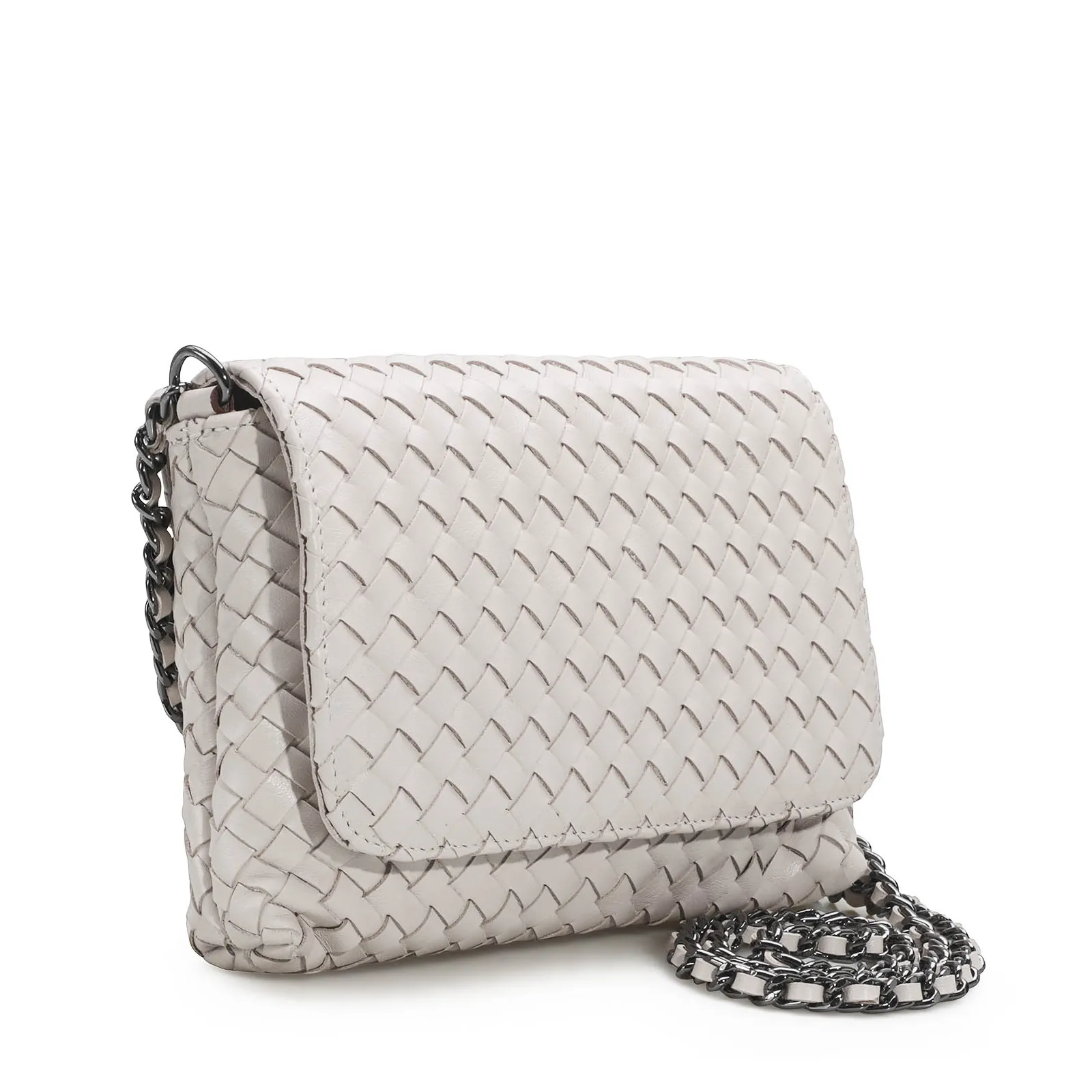 Bolsa Transversal Couro Off White