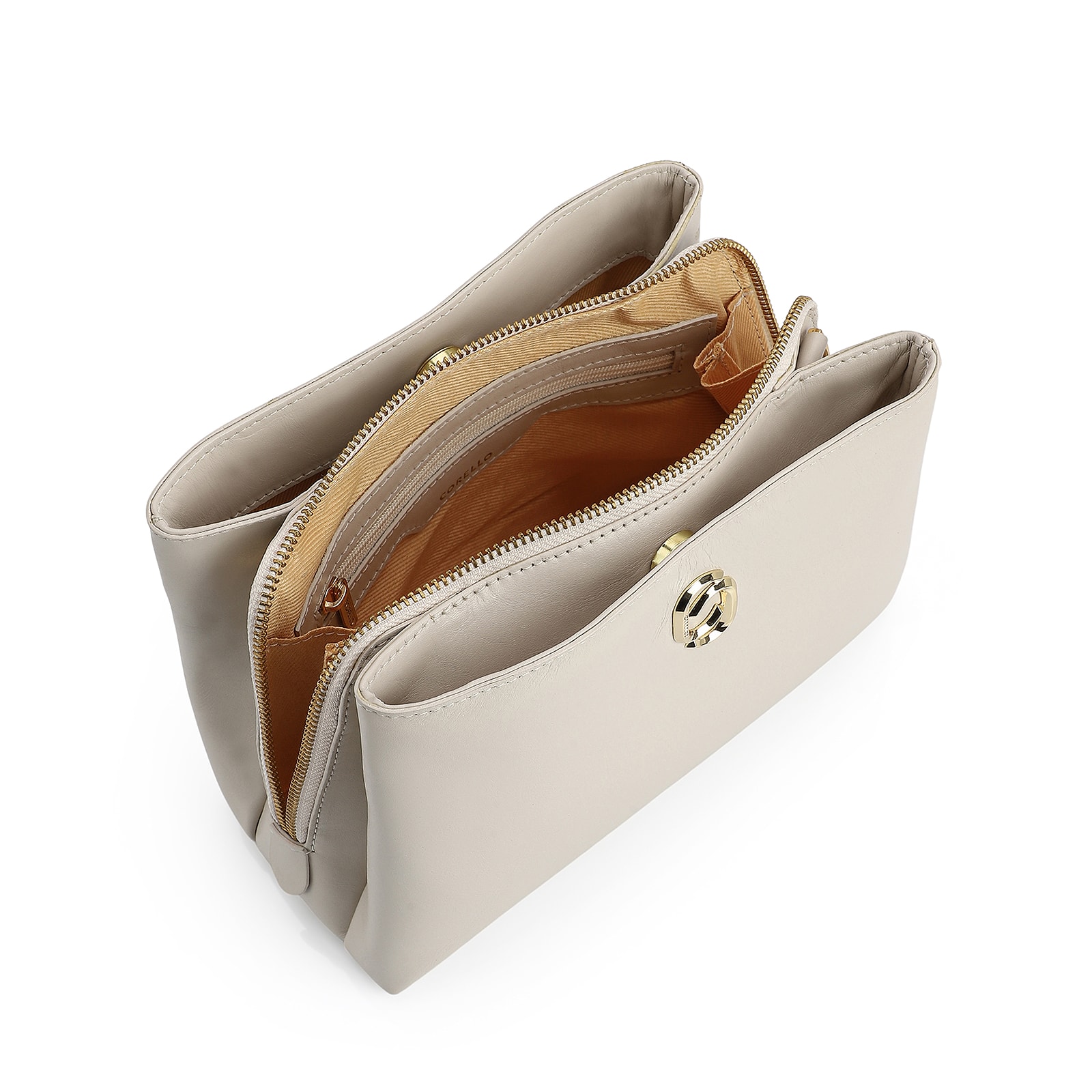 Bolsa Transversal Couro Off White