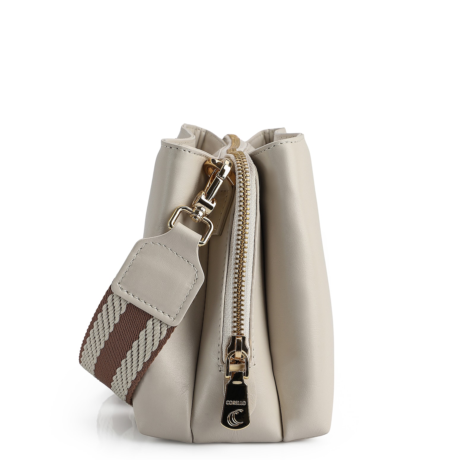Bolsa Transversal Couro Off White