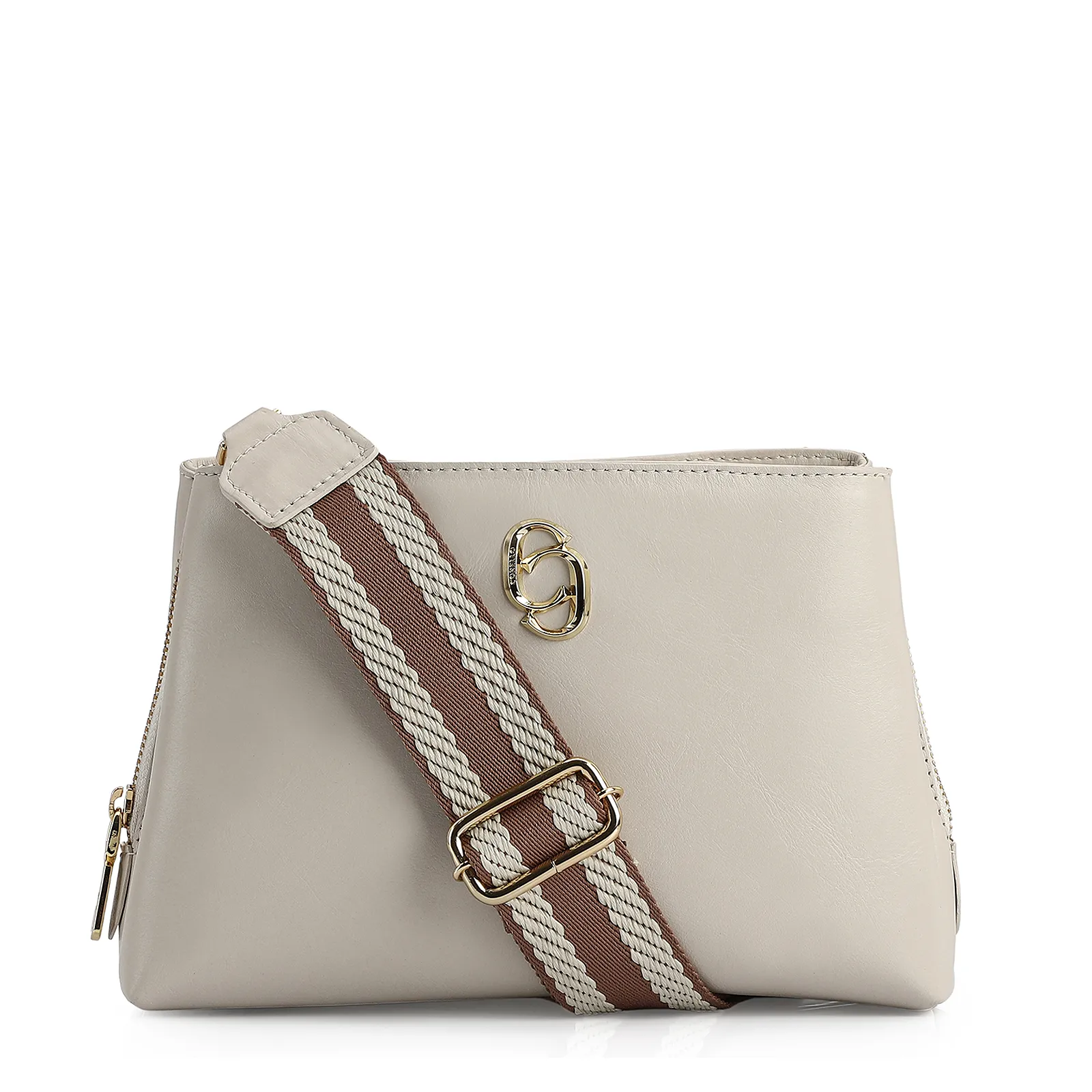 Bolsa Transversal Couro Off White