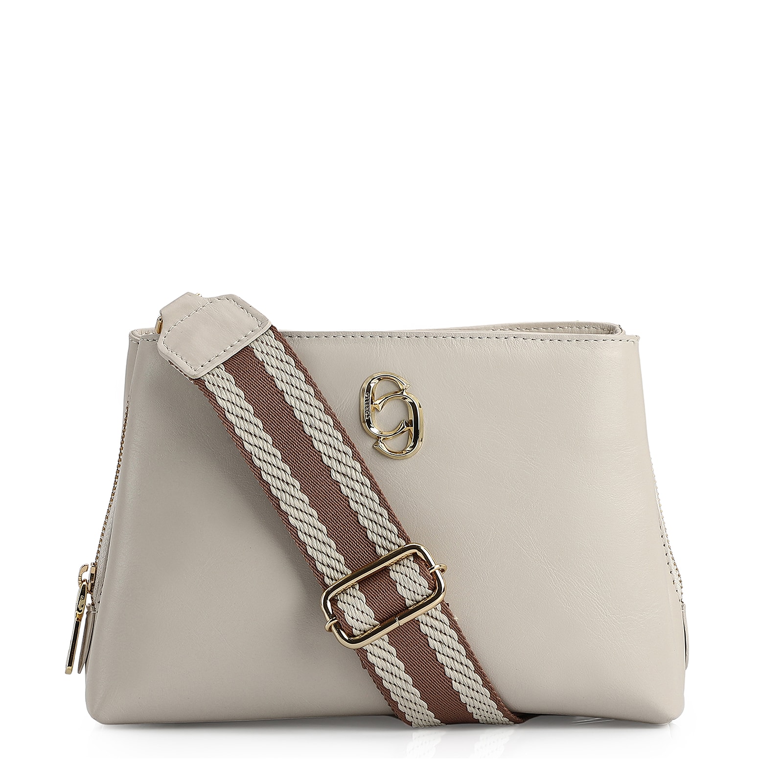 Bolsa Transversal Couro Off White