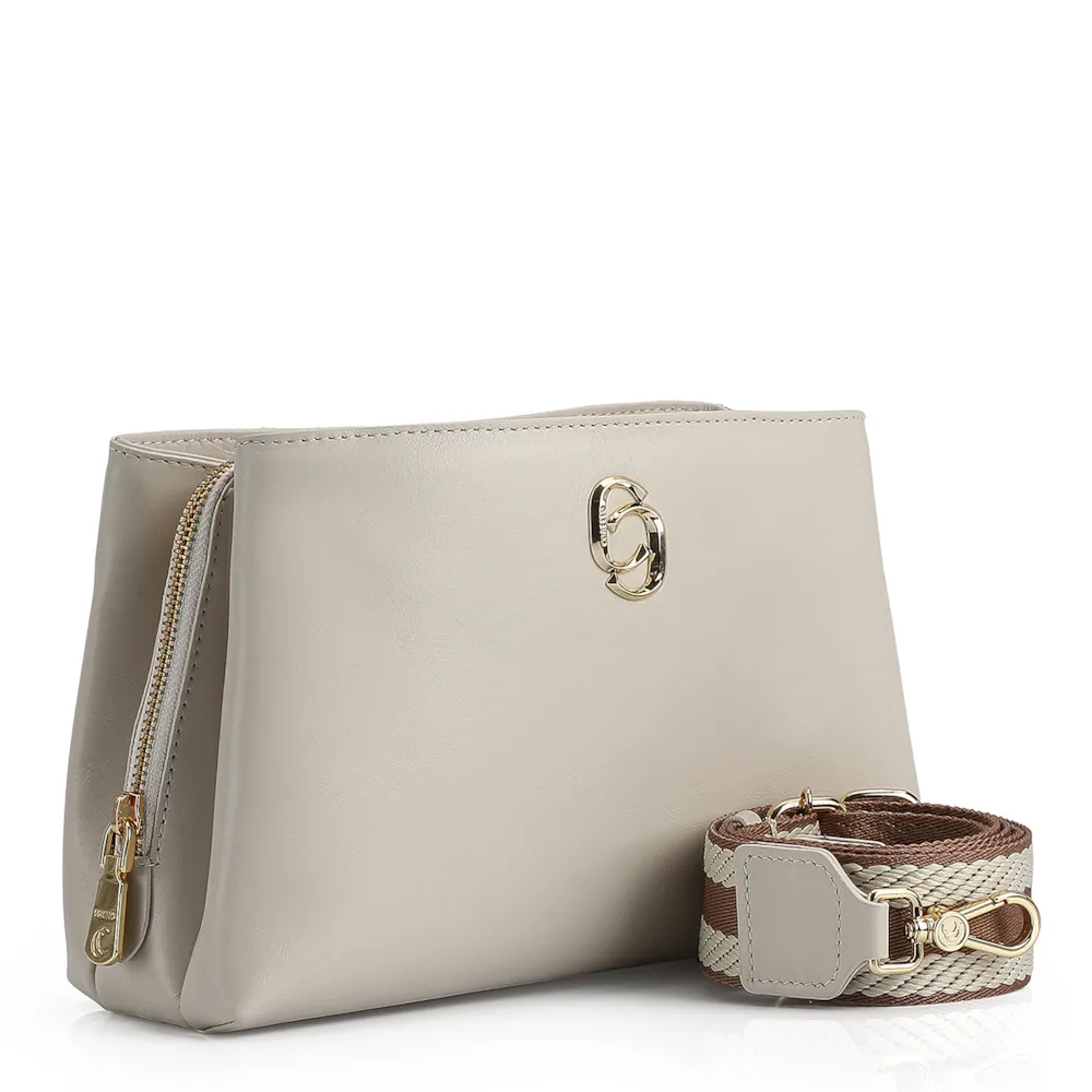 Bolsa Transversal Couro Off White - imagem 2