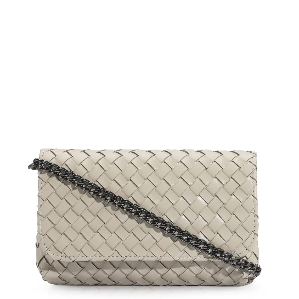 Bolsa Transversal Couro Off White