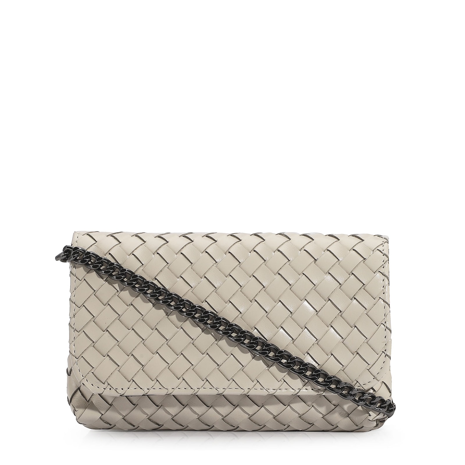 Bolsa Transversal Couro Off White