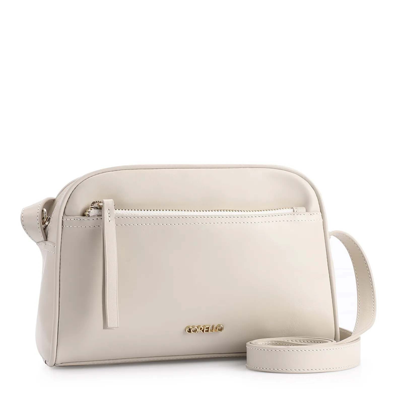 Bolsa Transversal Couro Off White