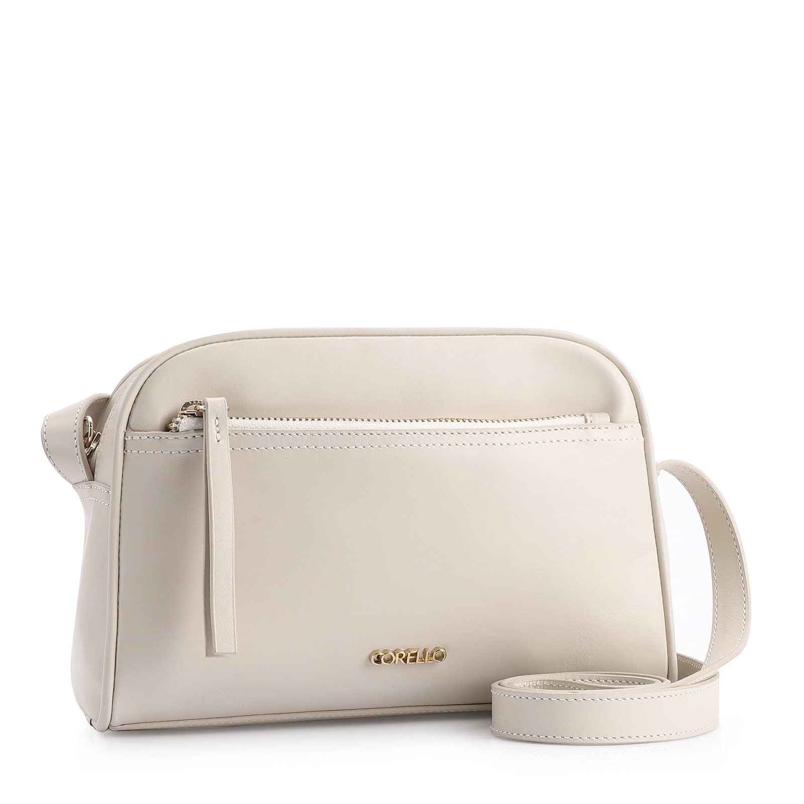 Bolsa Transversal Couro Off White