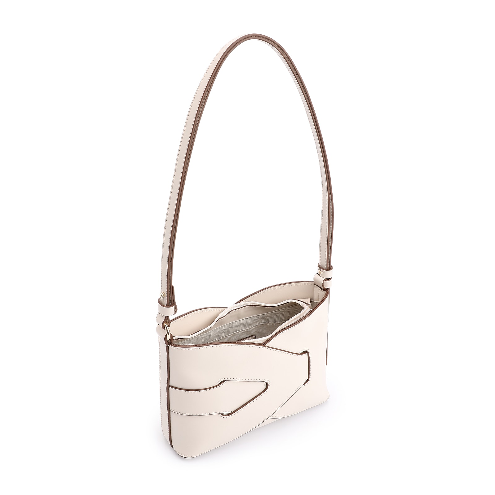 Bolsa Transversal Couro Off White