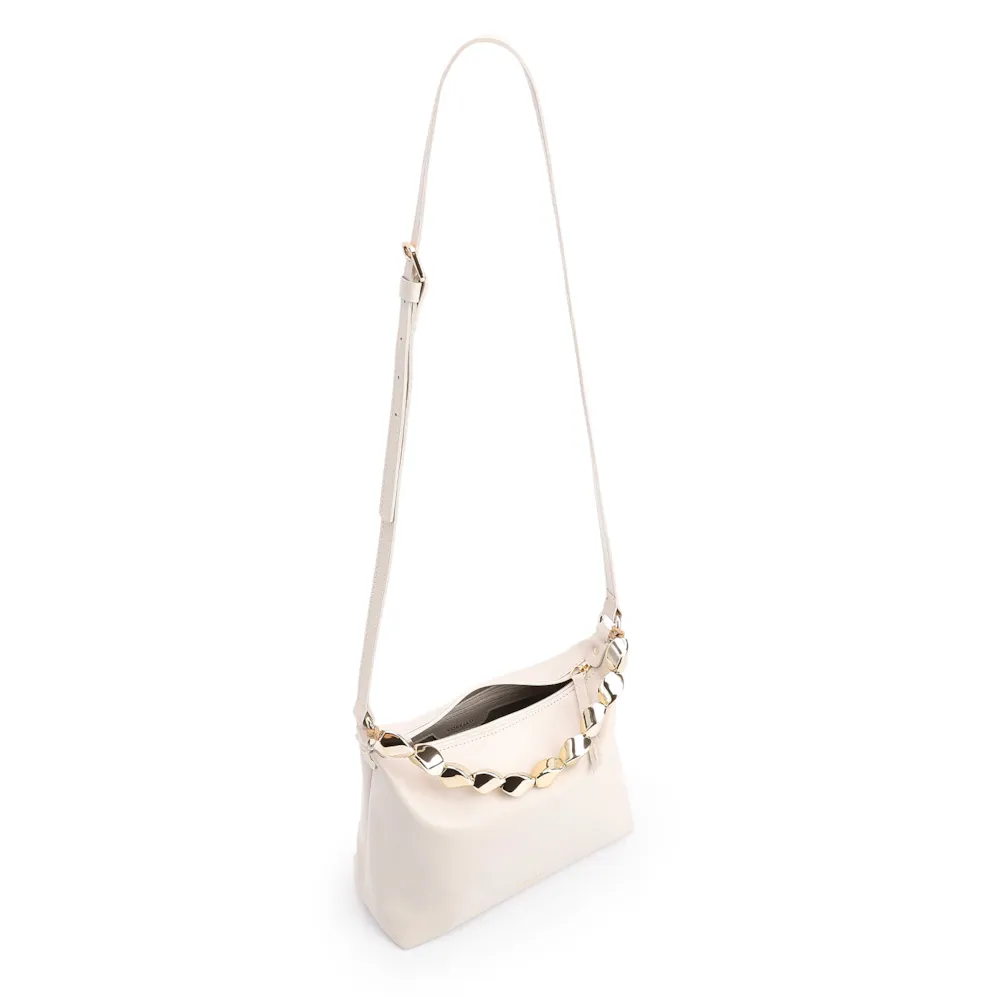 Bolsa Transversal Couro Off White - imagem 4