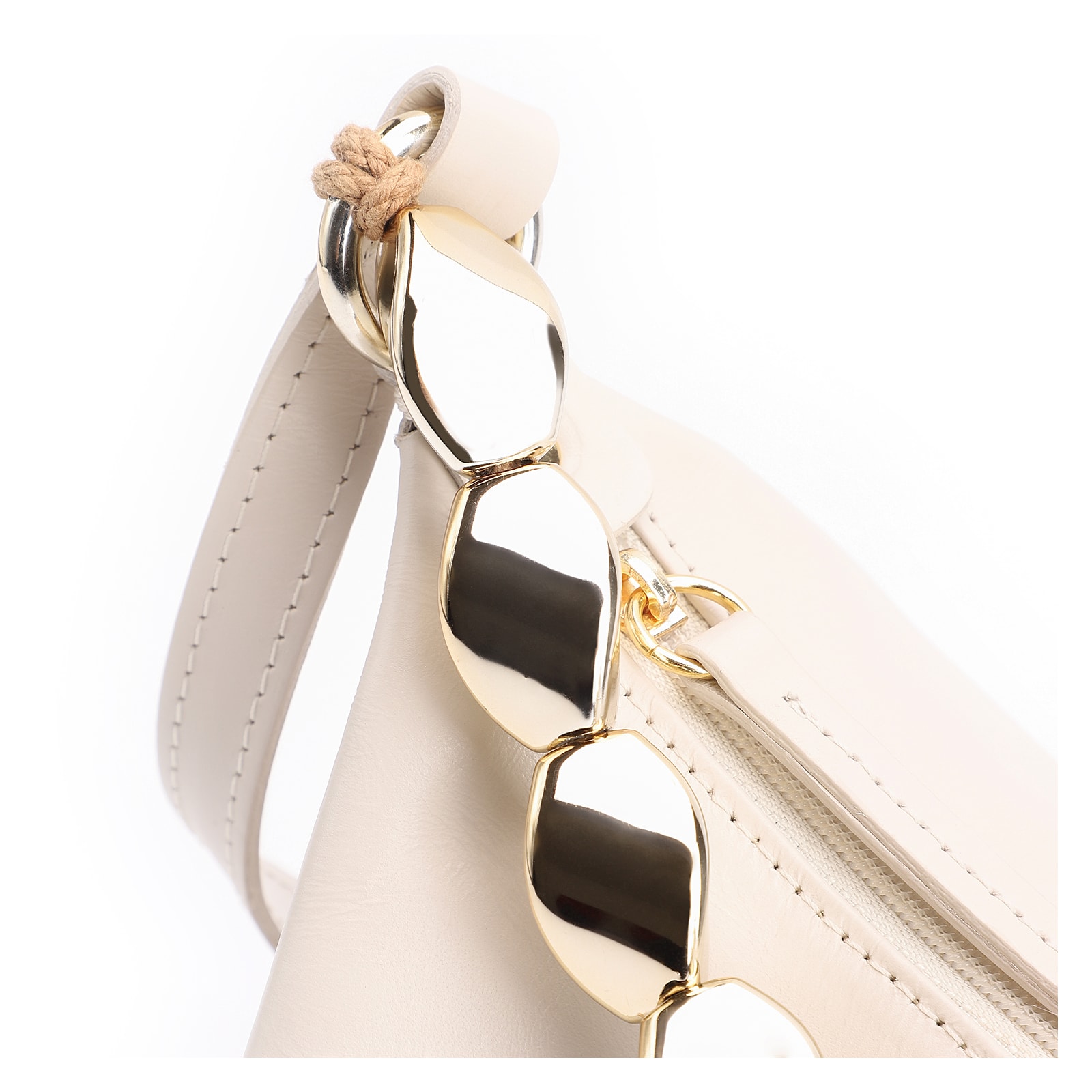 Bolsa Transversal Couro Off White