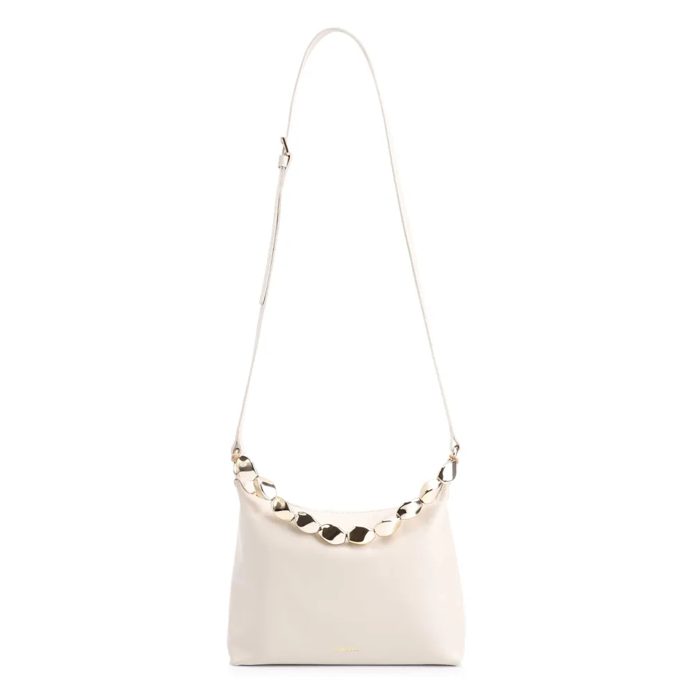 Bolsa Transversal Couro Off White