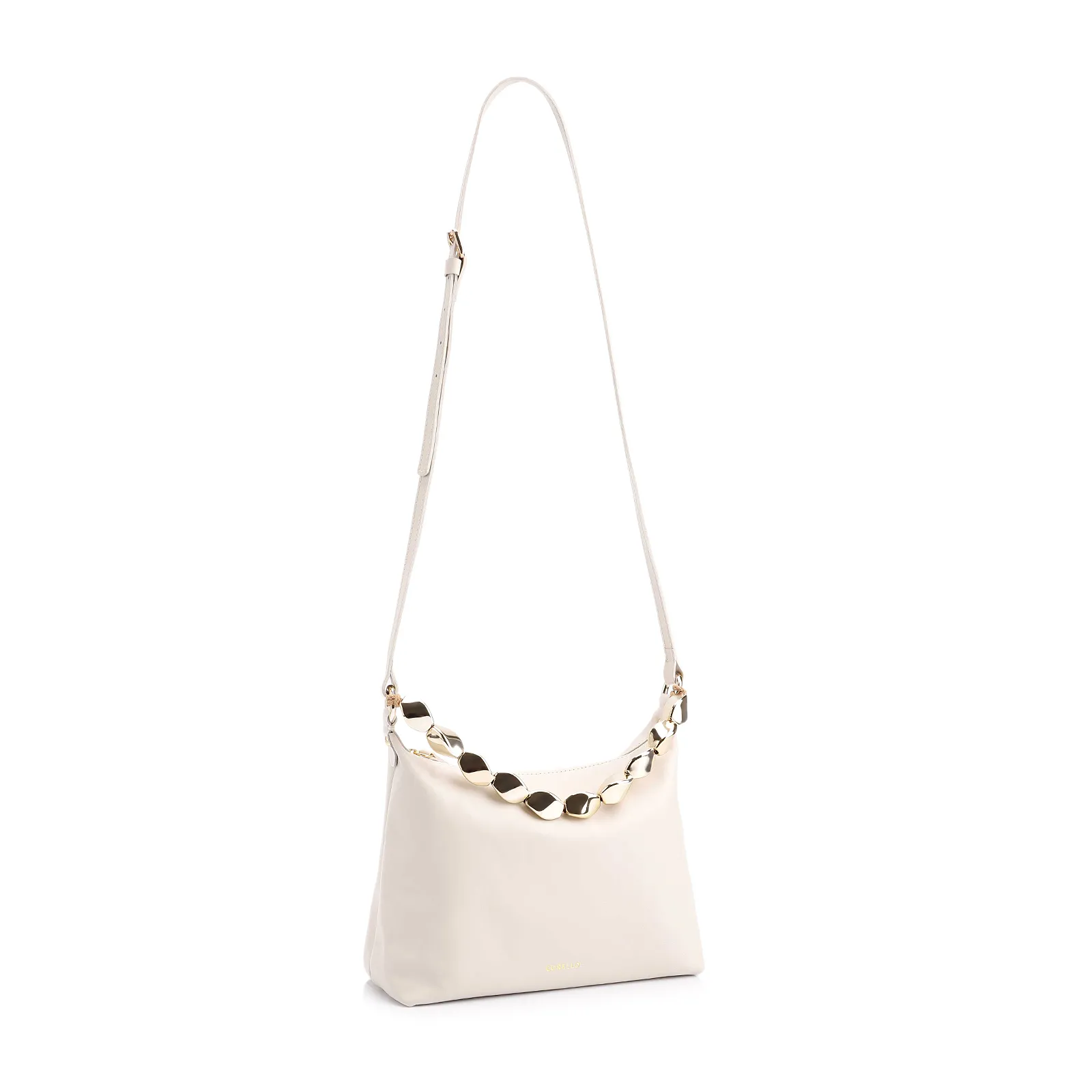Bolsa Transversal Couro Off White