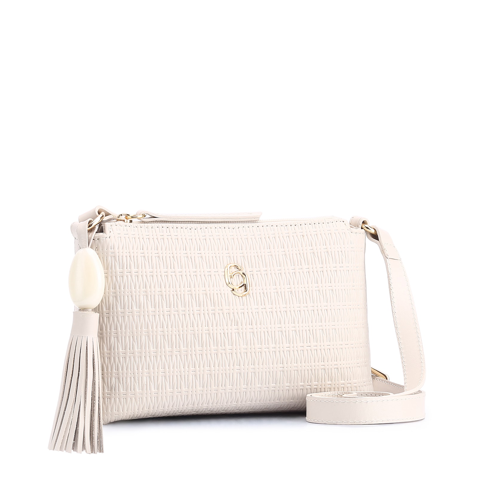 Bolsa Transversal Couro Off White