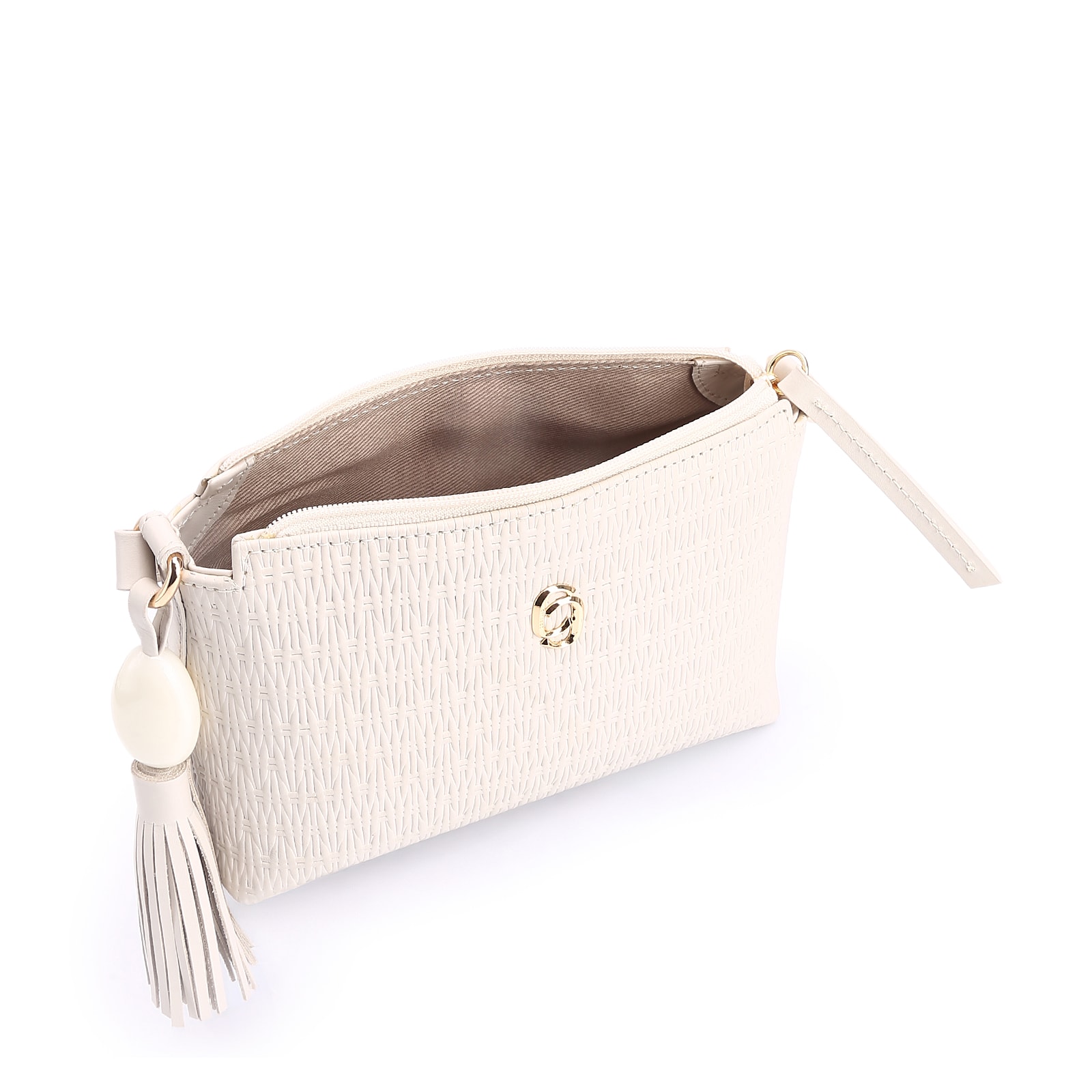 Bolsa Transversal Couro Off White