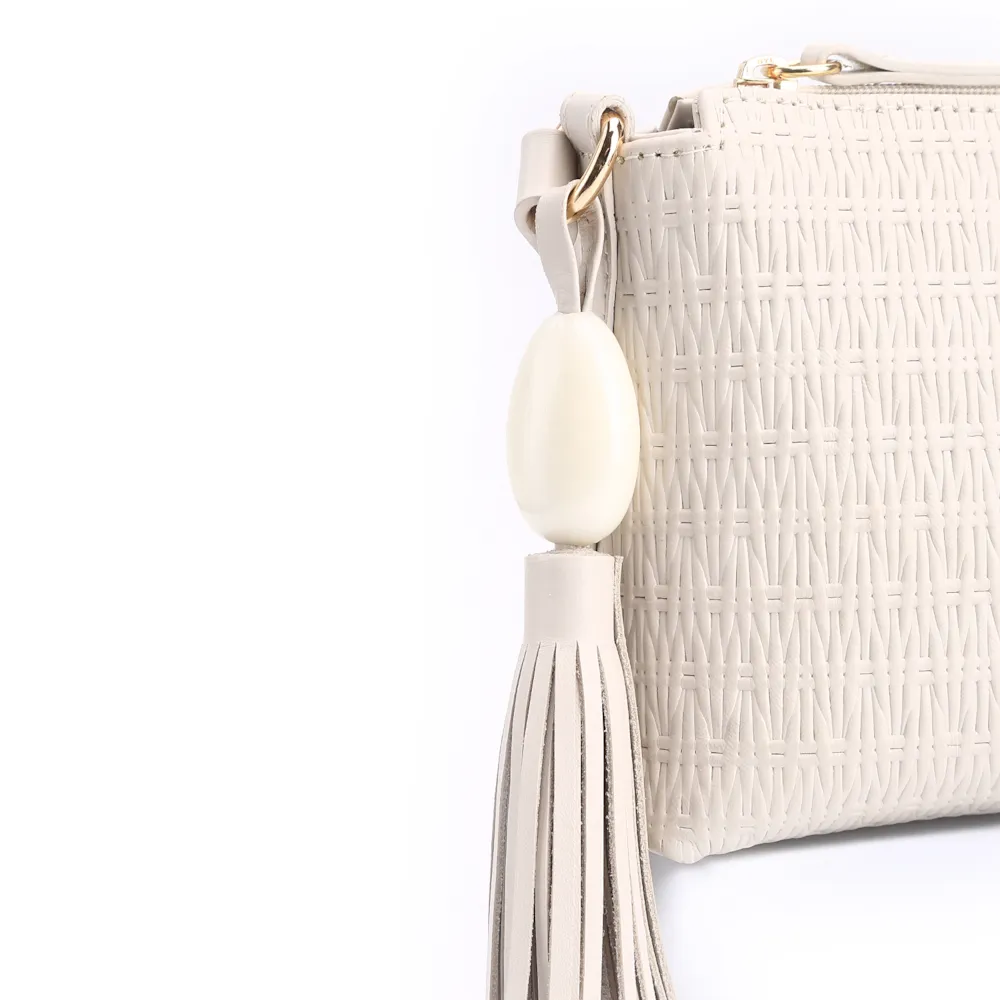 Bolsa Transversal Couro Off White - imagem 5