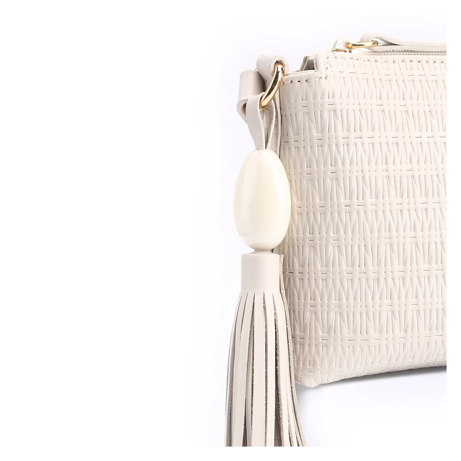Bolsa Transversal Couro Off White
