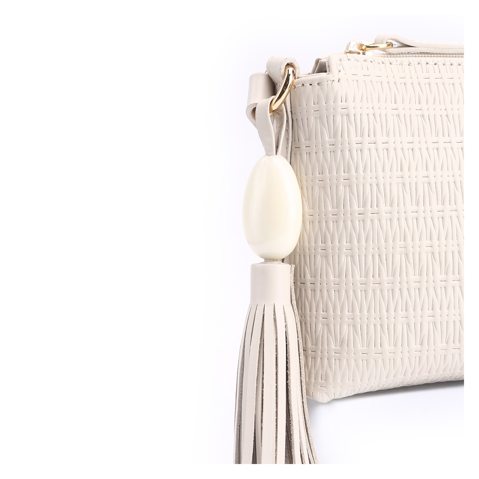 Bolsa Transversal Couro Off White