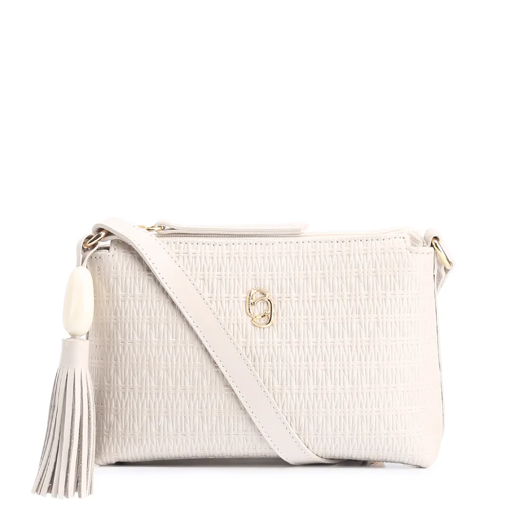 Bolsa Transversal Couro Off White