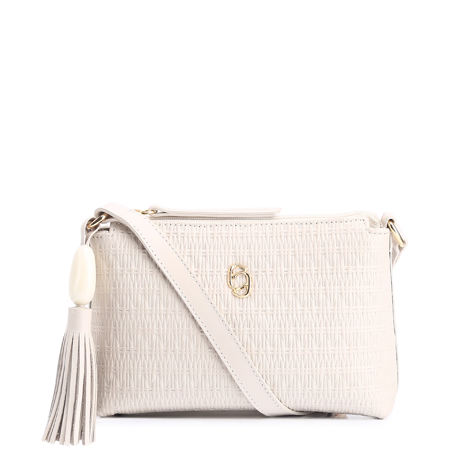 Bolsa Transversal Couro Off White