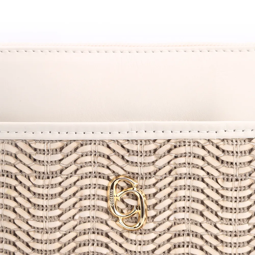 Bolsa Transversal Couro Off White/Alt Tramado Off White - imagem 7