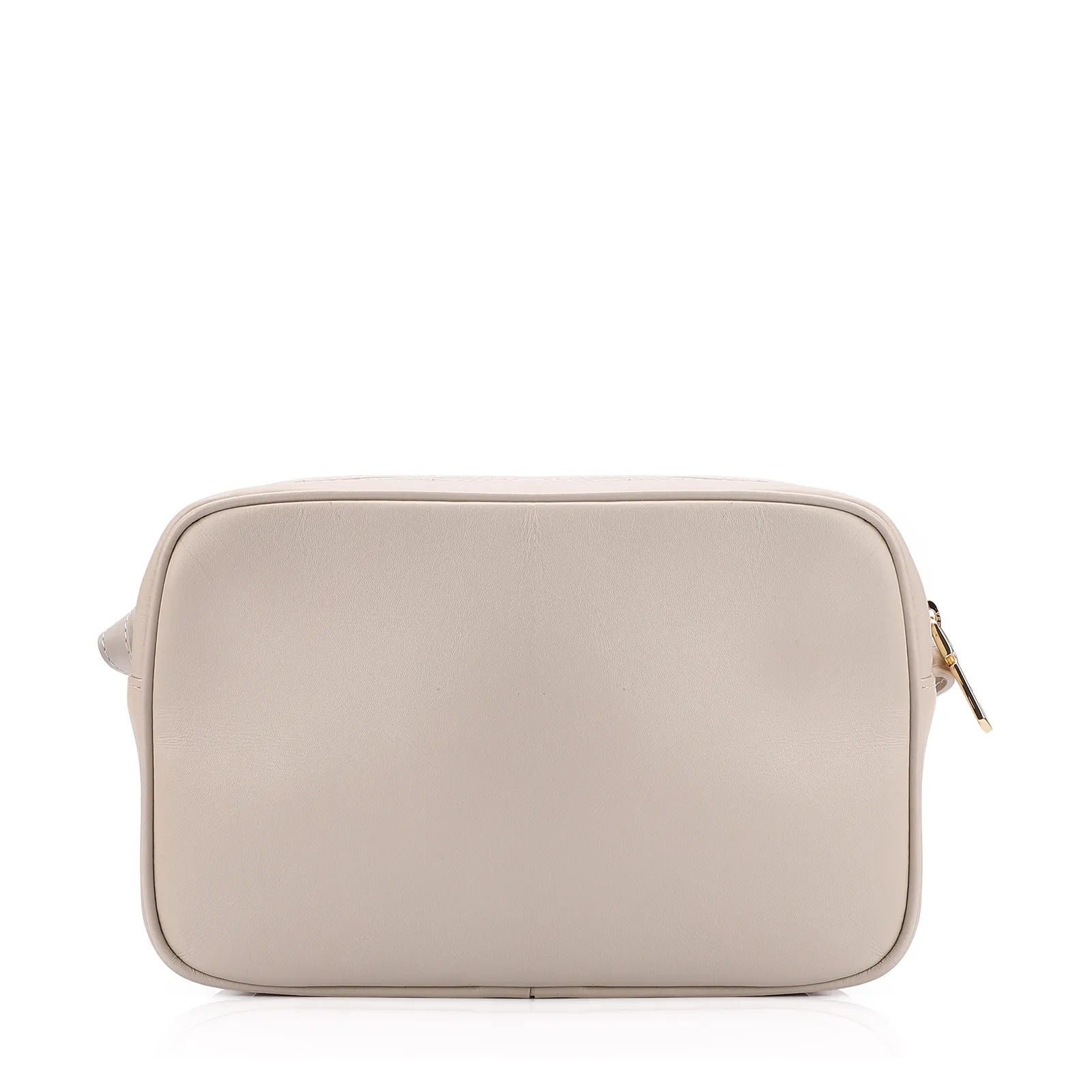 Bolsa Transversal Couro Off White/Crochet Off White