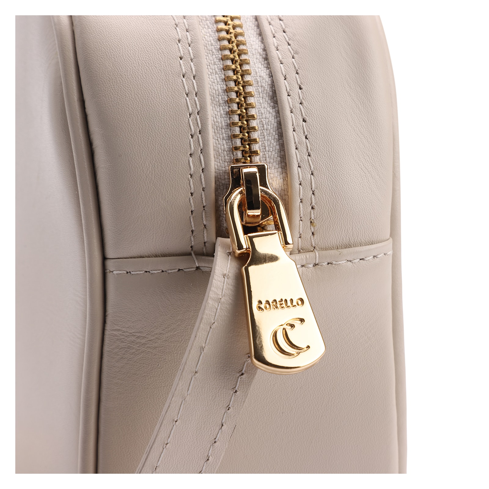 Bolsa Transversal Couro Off White/Crochet Off White
