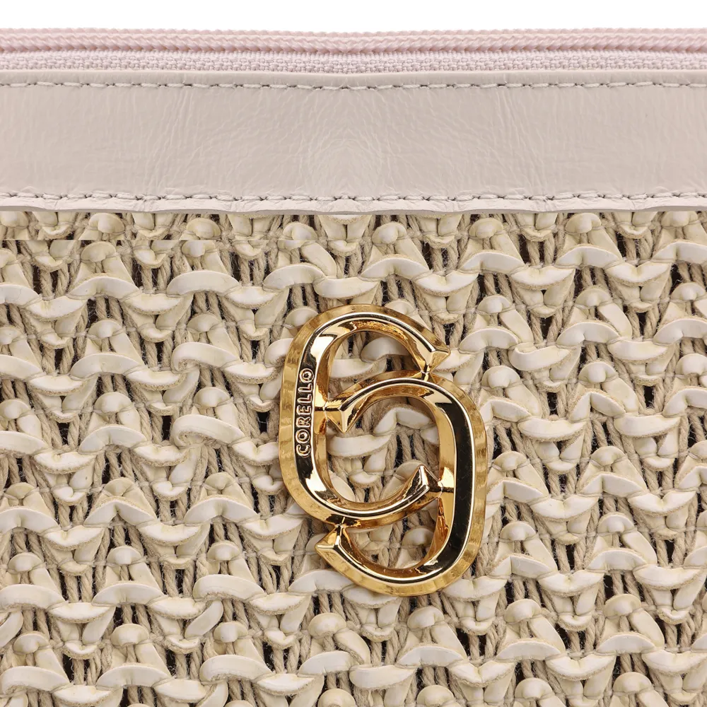 Bolsa Transversal Couro Off White/Crochet Off White - imagem 6