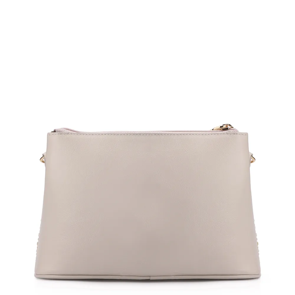 Bolsa Transversal Couro Off White/Crochet Off White - imagem 3