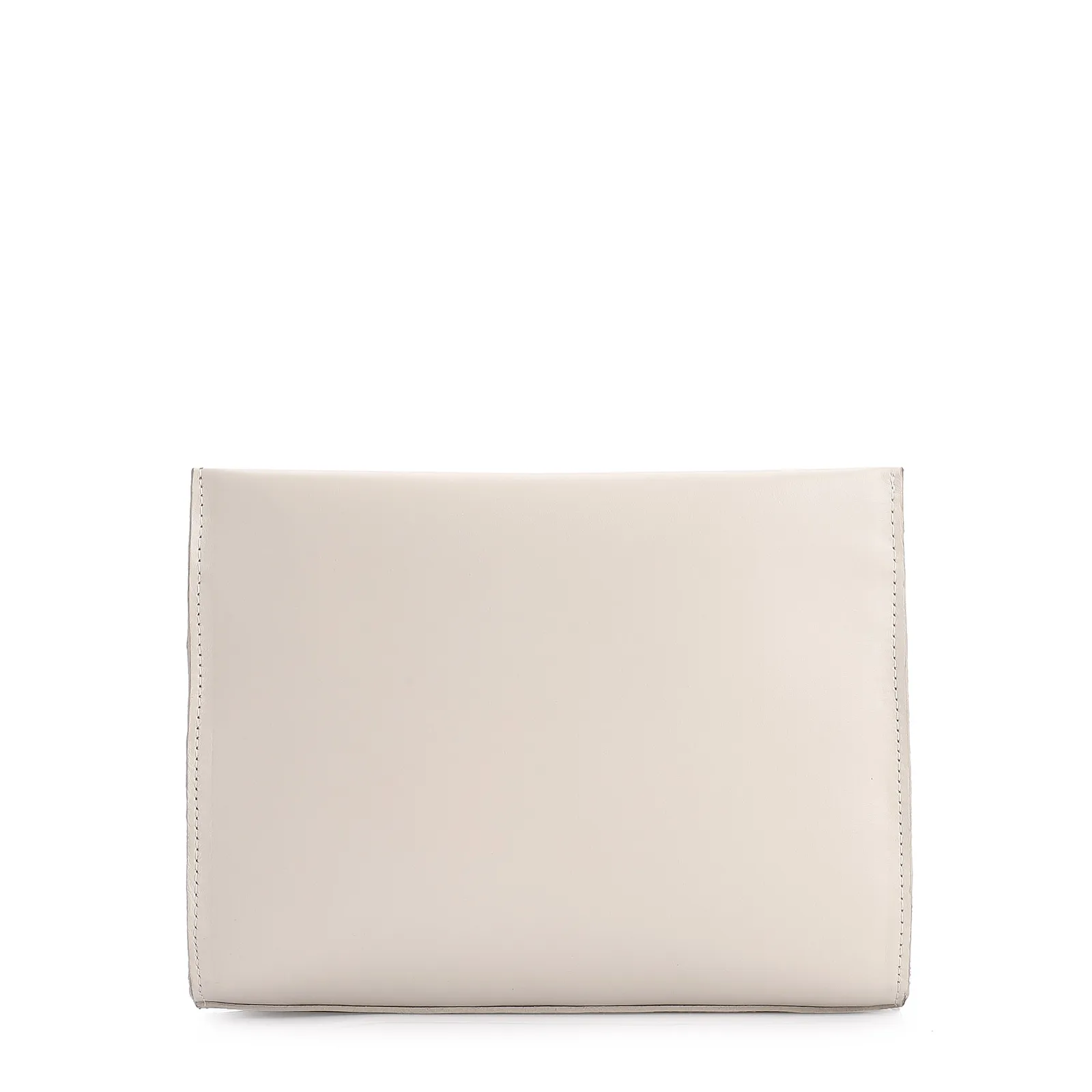 Bolsa Transversal Couro Off White/Marrom