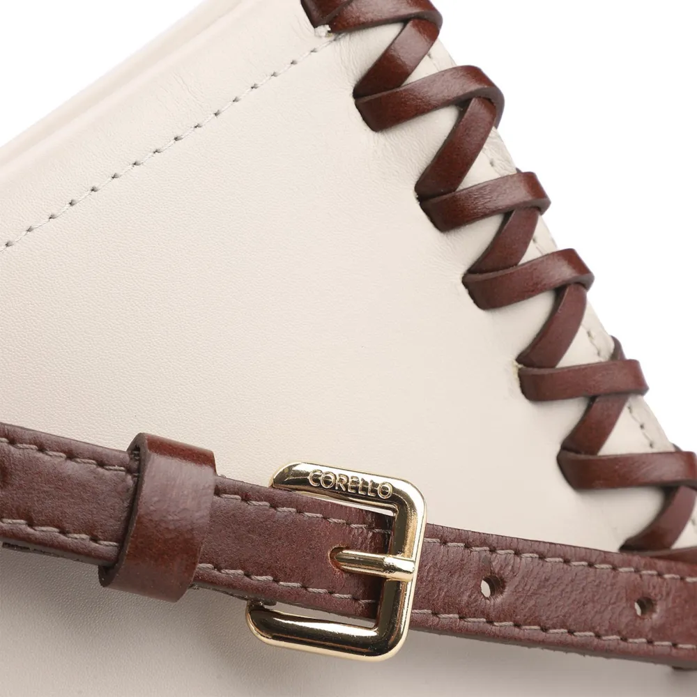 Bolsa Transversal Couro Off White/Marrom - imagem 7
