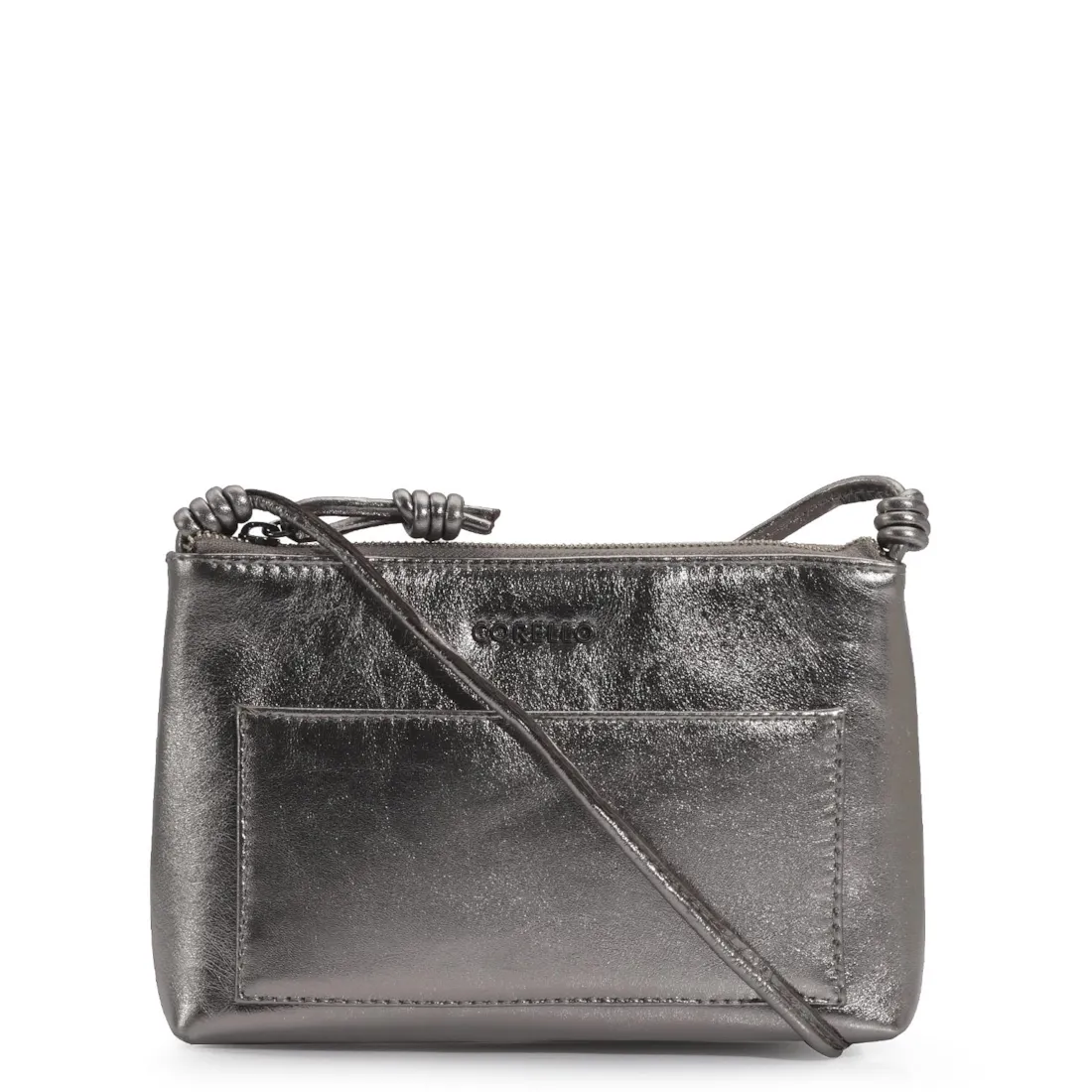 Bolsa Transversal Couro Prata