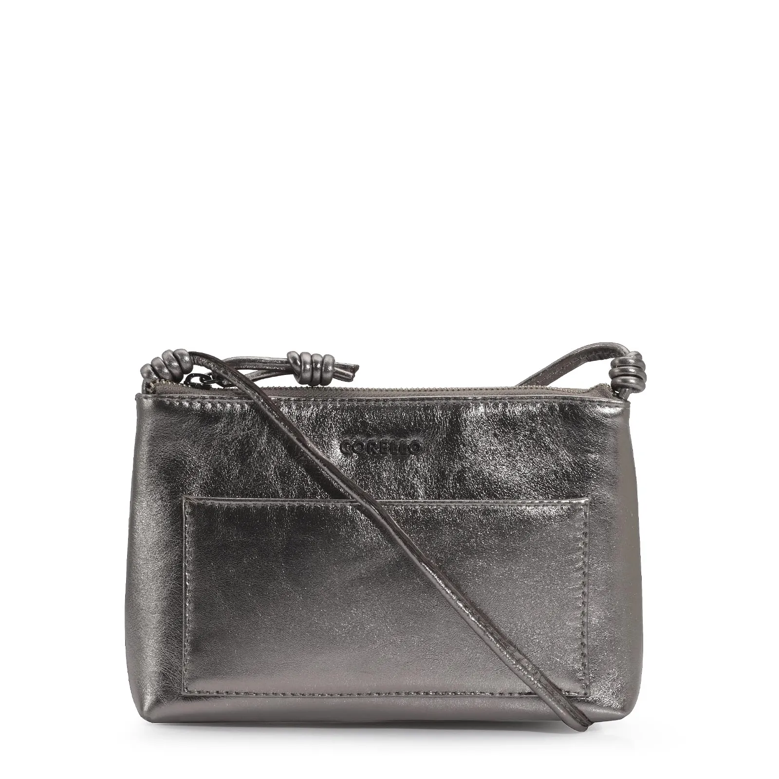 Bolsa Transversal Couro Prata