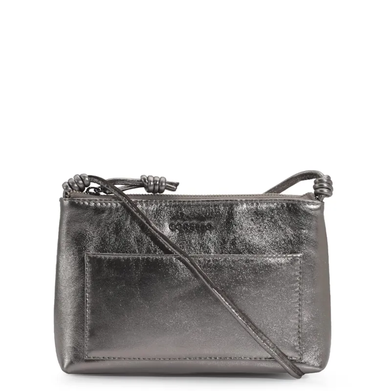 Bolsa Transversal Couro Prata