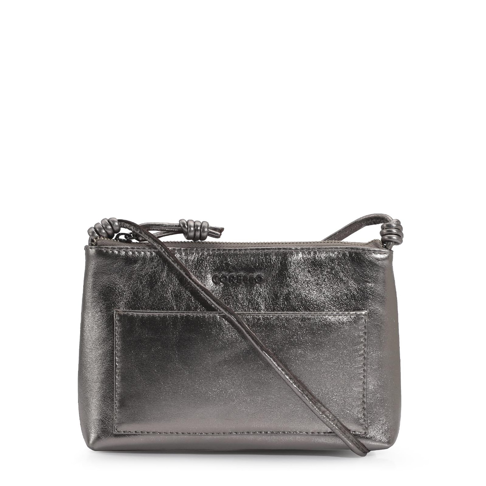 Bolsa Transversal Couro Prata