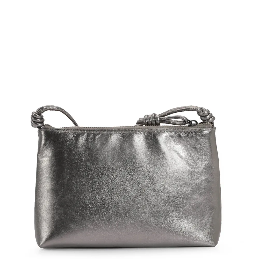 Bolsa Transversal Couro Prata - imagem 4