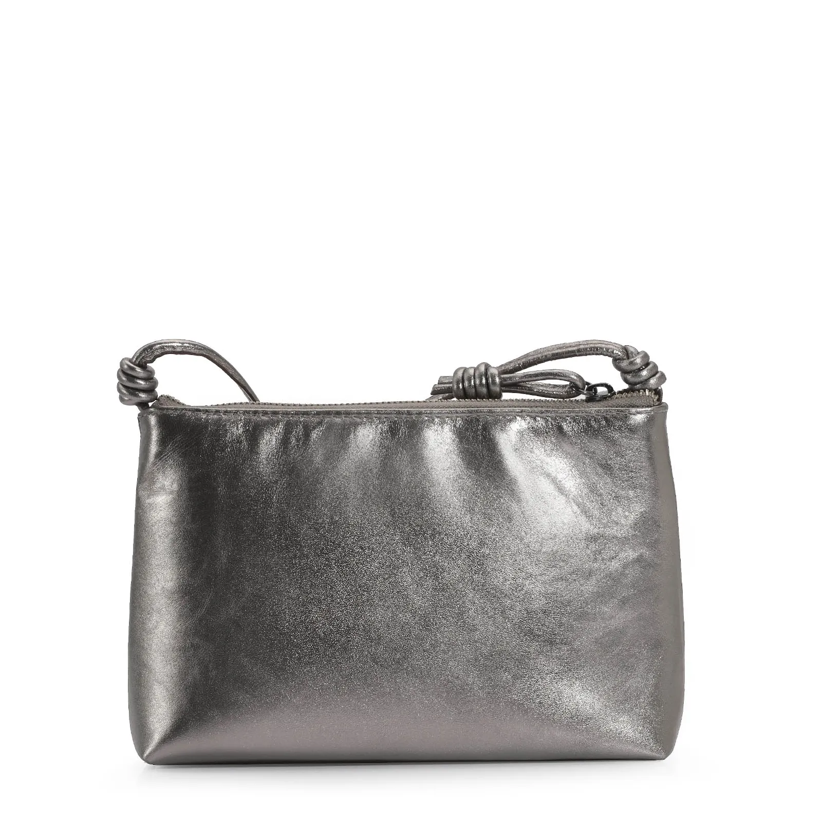 Bolsa Transversal Couro Prata