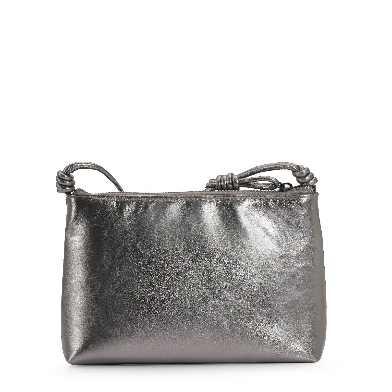 Bolsa Transversal Couro Prata