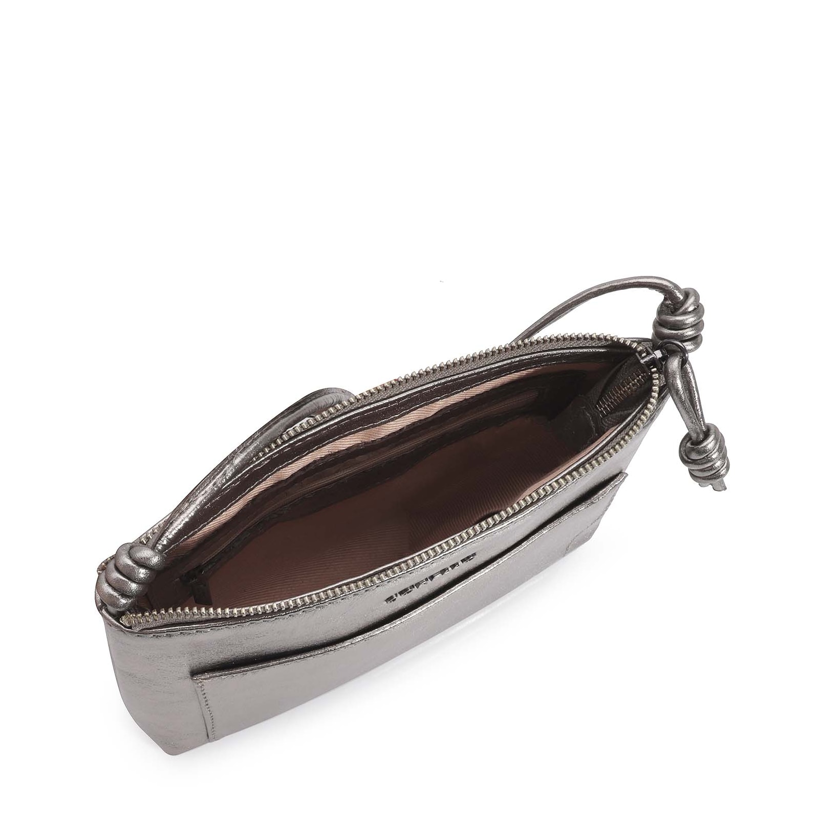 Bolsa Transversal Couro Prata