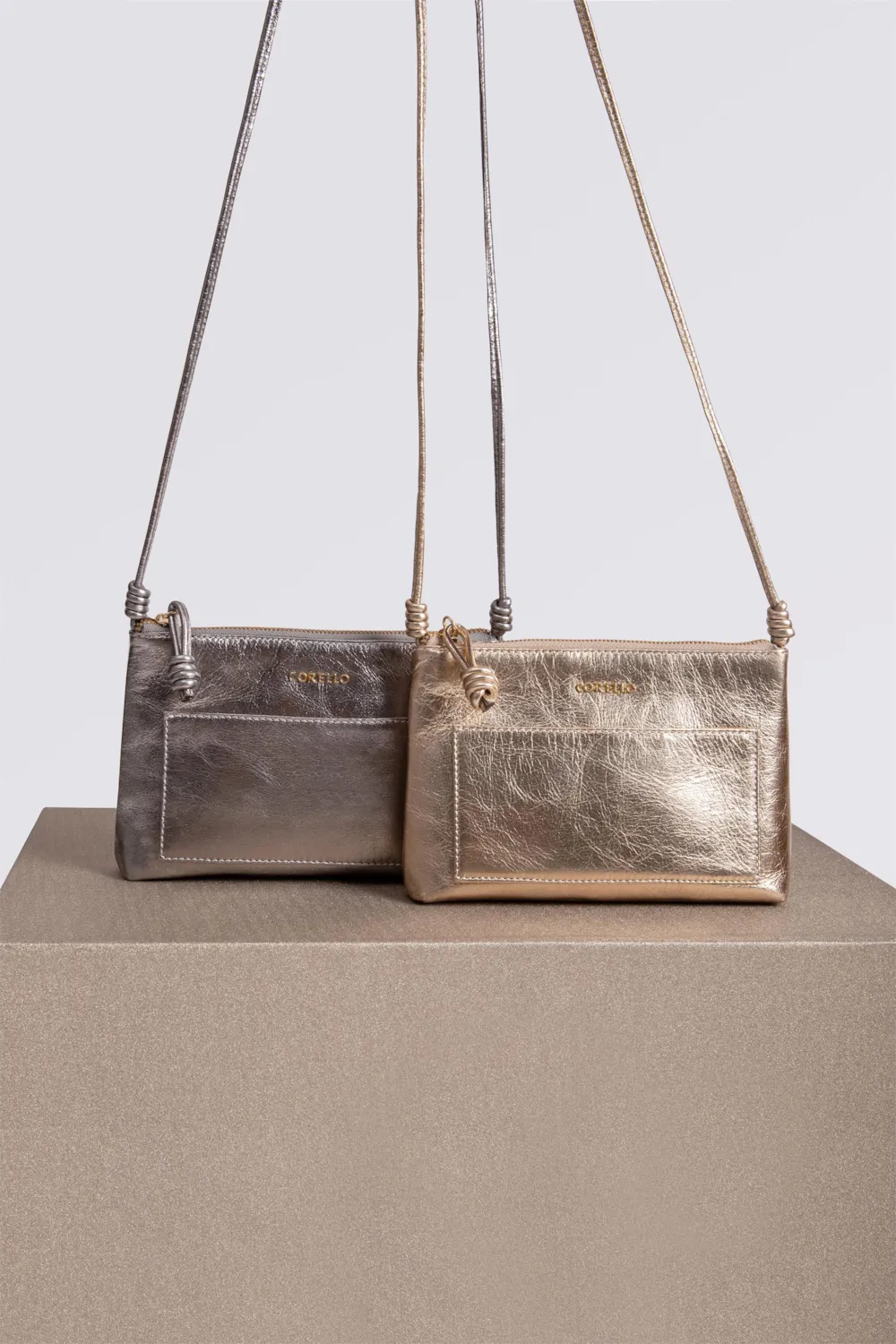 Bolsa Transversal Couro Prata - imagem 8