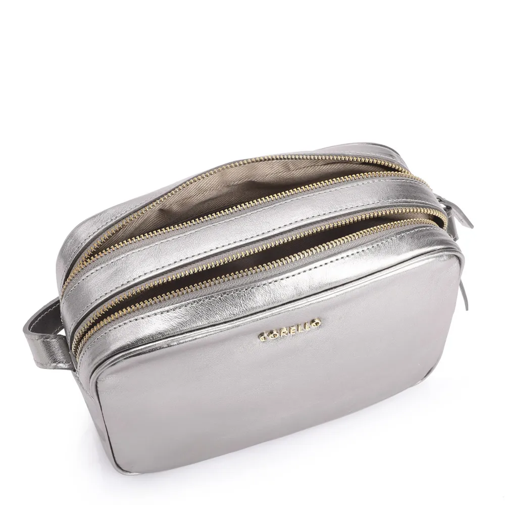 Bolsa Transversal Couro Prata - imagem 4