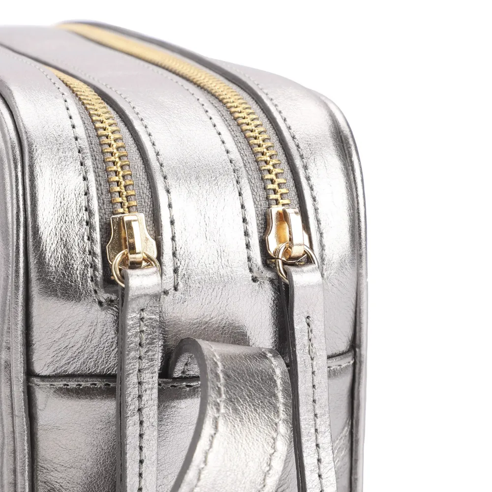 Bolsa Transversal Couro Prata - imagem 5