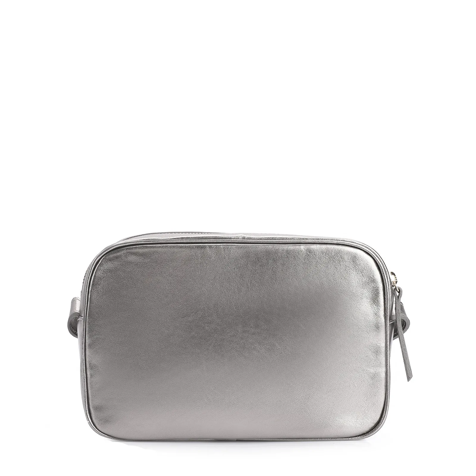 Bolsa Transversal Couro Prata