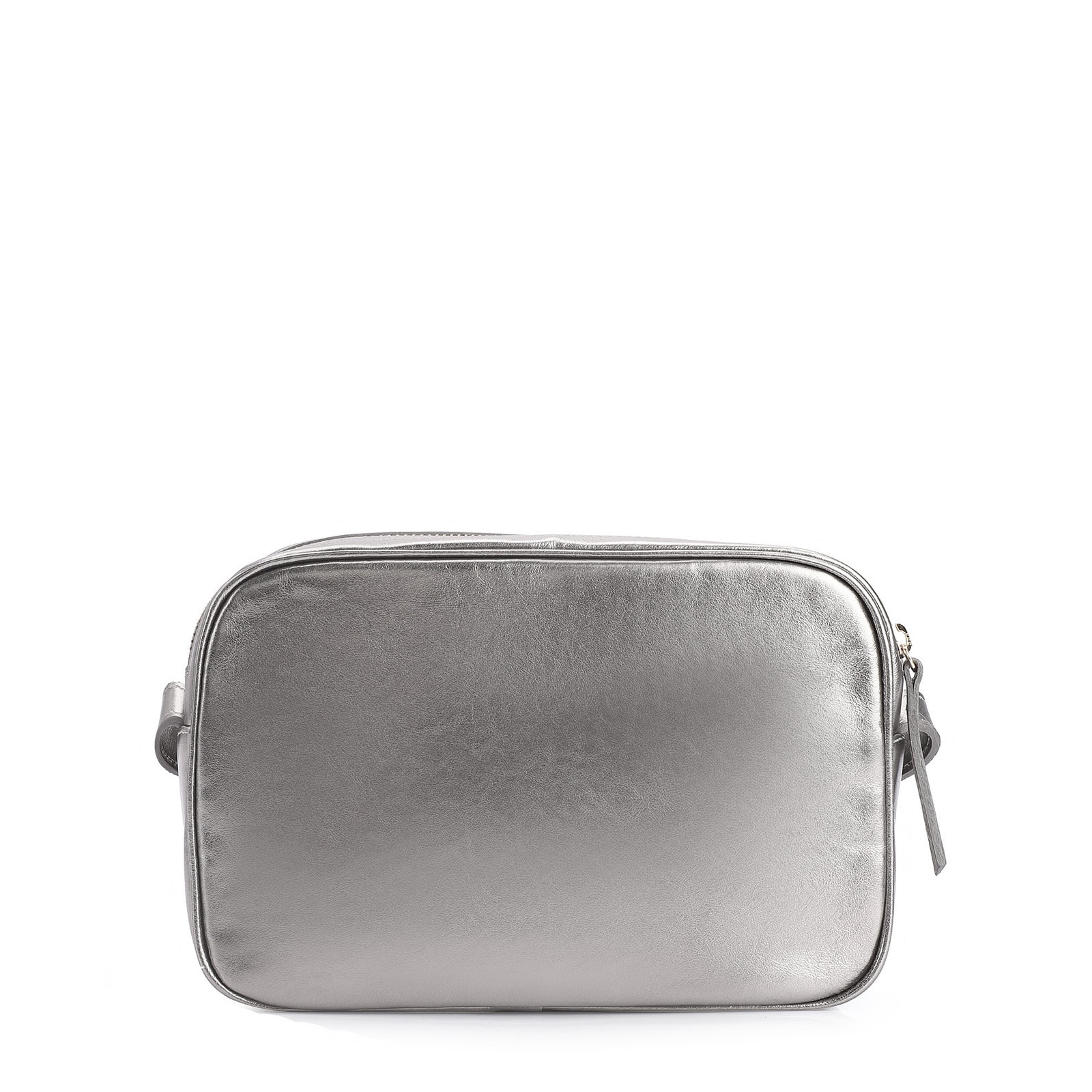 Bolsa Transversal Couro Prata
