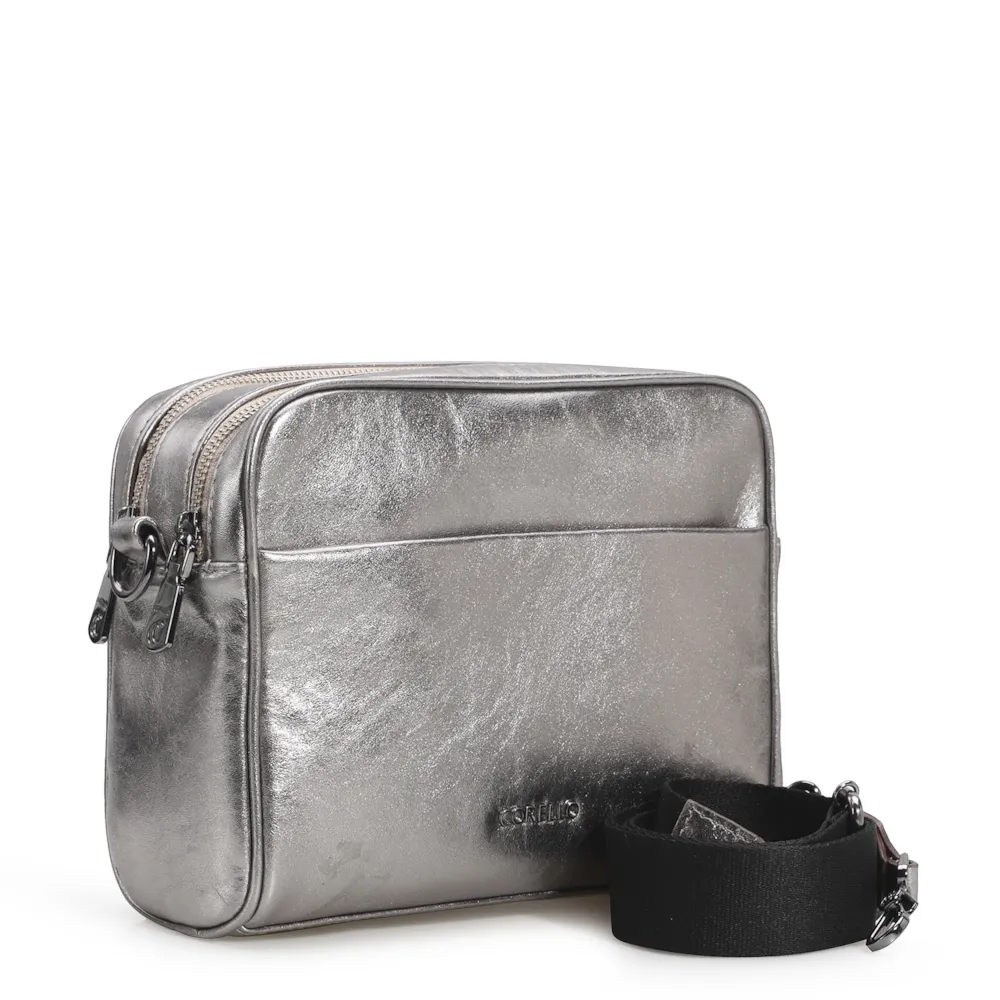 Bolsa Transversal Couro Prata - imagem 3
