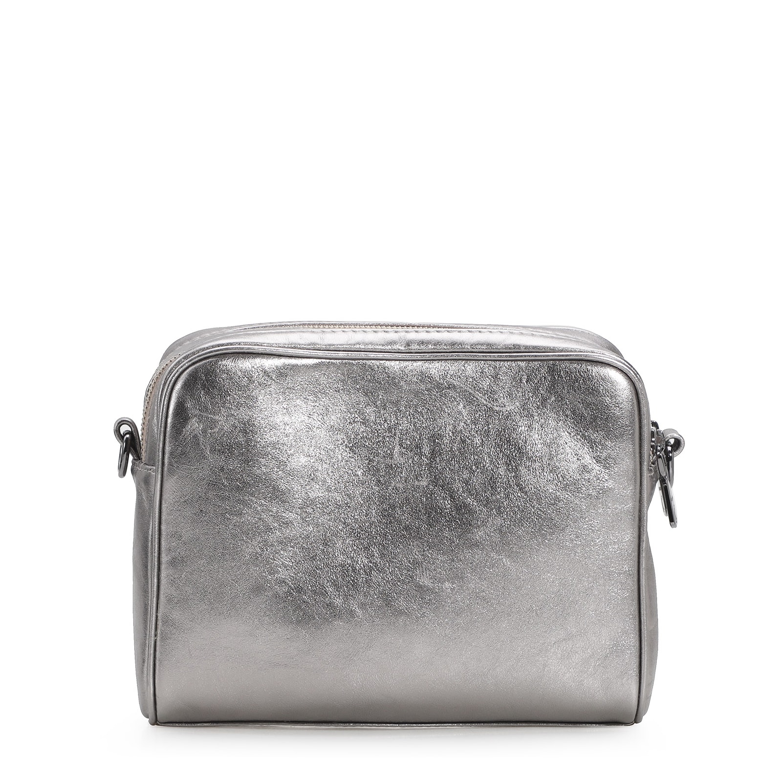 Bolsa Transversal Couro Prata